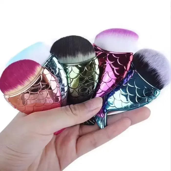Pinceau de maquillage professionnel en forme de sirène pour le visage, fard à joues, fond de teint, cosmétique, poisson, kit d'outils de maquillage, poudre, outil d'art des ongles