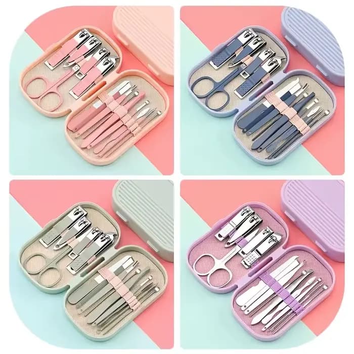 Kit de soin des ongles portable en acier inoxydable 14 en 1