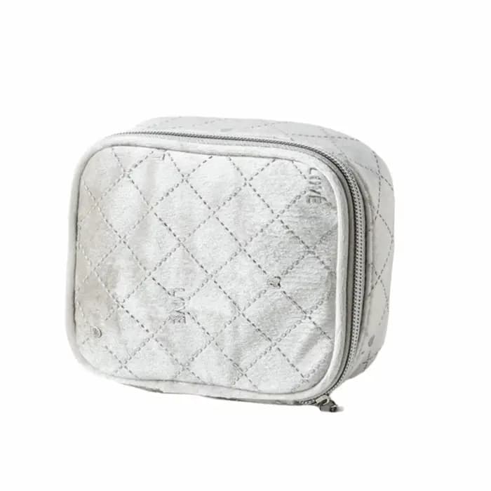 Sac de maquillage en velours mignon avec fermeture éclair