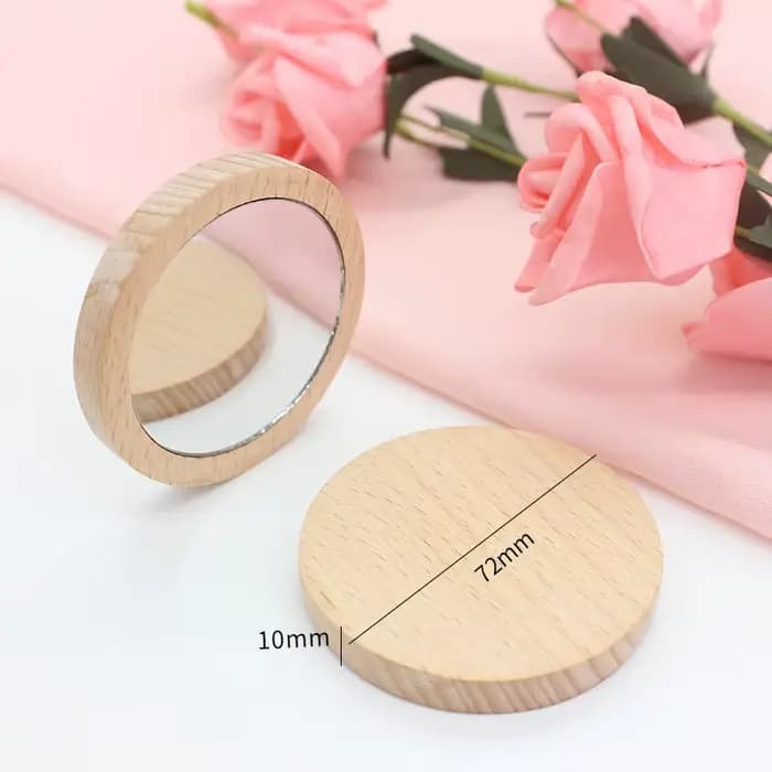 30 pièces de mini-miroirs de maquillage portables en bois