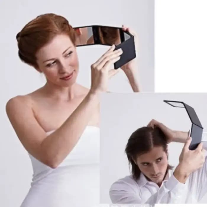 Miroir à trois volets rétractable et réglable