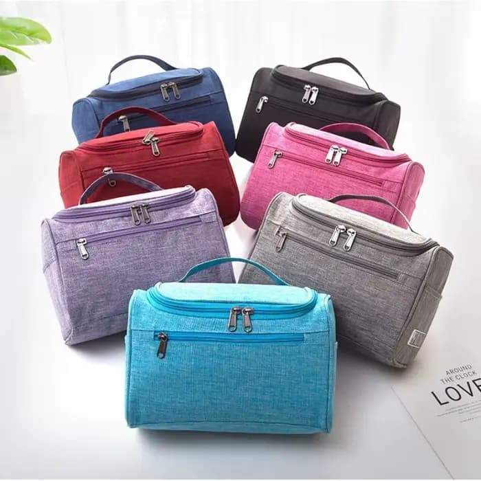Trousse de Toilette Portable Suspendue pour Maquillage et Accessoires – Organisateur de Voyage pour Hommes et Femmes