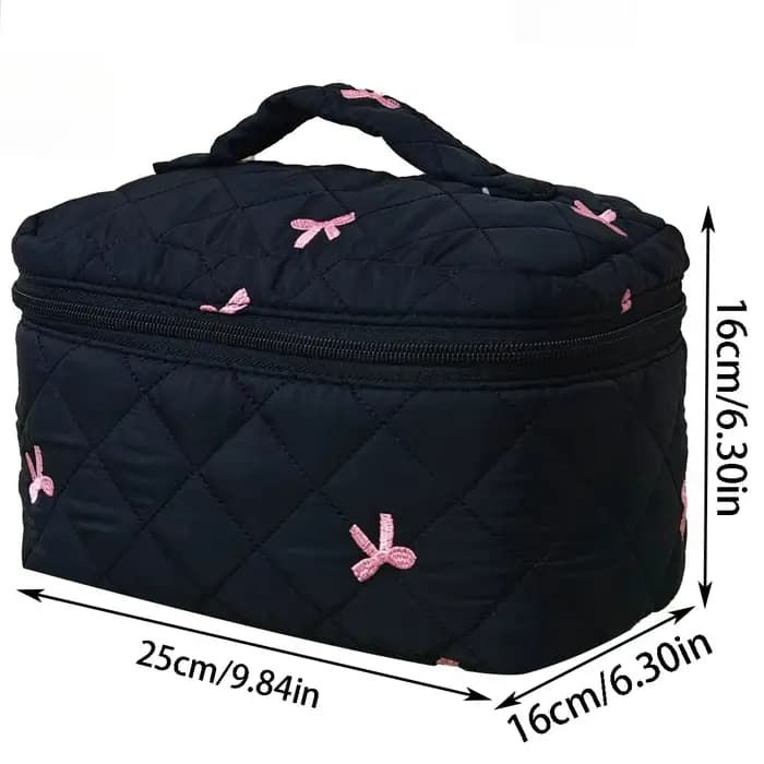 Trousse de maquillage artisanale avec broderie d'arcs