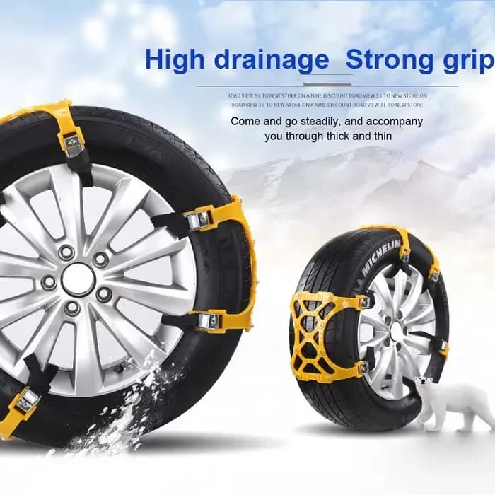 Chaînes de pneus de neige de voiture, roues de pneus de boue, ceinture antidérapante épaisse pour voiture/SUV/camion, Portable, facile à monter, voiture de Traction d'urgence