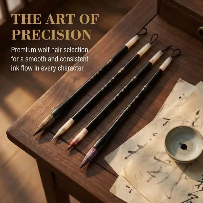 Pinceau de calligraphie traditionnelle chinoise pour lignes, stylo-pinceau de calligraphie, pinceau d'art, pinceau de peinture à l'huile, pinceau d'écriture pour écritures religieuses