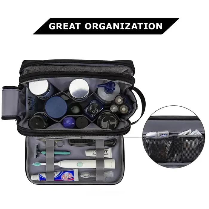 BAGSMART trousse de toilette grande capacité sac cosmétique pour hommes multifonction étanche essentiels de voyage organisateur de maquillage pour femmes