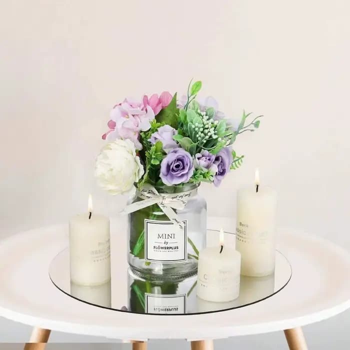 Miroirs ronds en acrylique pour centres de table, plaques de bougies circulaires pour mur, centres de Table de mariage, plateau de miroir rond, 10 pièces