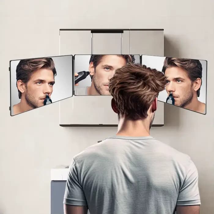 Miroir de coupe de cheveux à 3 voies