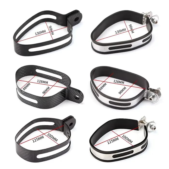 Accessoires pour système d'échappement de moto, support de fixation, anneau de fixation, fibre de carbone, acier inoxydable, pièces de rechange