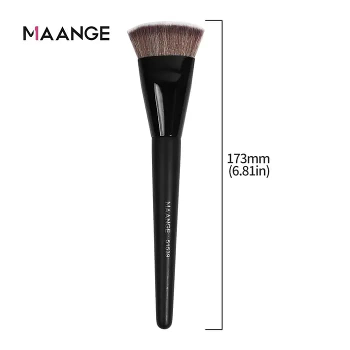 Brosse à fond de teint à tête plate avec boîte
