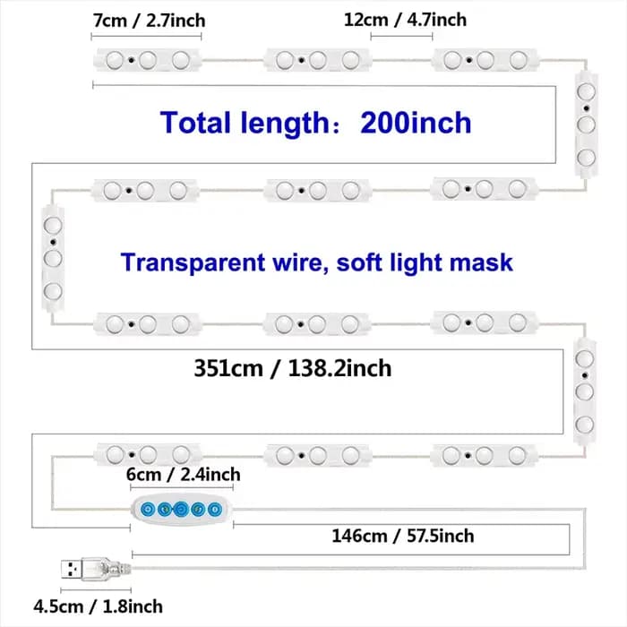Miroir de maquillage ampoule LED lumières de vanité USB 5V salle de bain coiffeuse éclairage réglable 5 couleurs Hollywood LED lumière de vanité