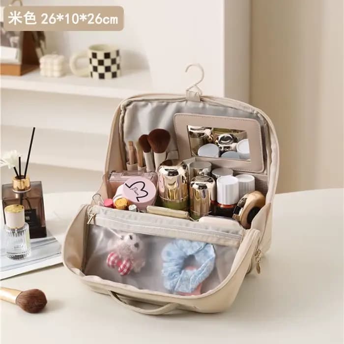 Sac de rangement pour cosmétiques avec miroir intégré
