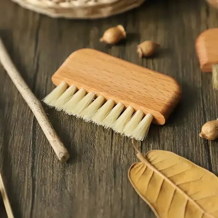 Brosses de nettoyage des ongles mini brosse à poussière d'ongles en bois et poils de porc outils