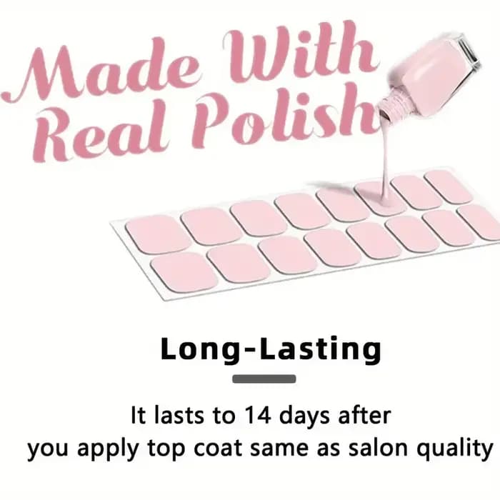 8 feuilles de bandes de vernis à ongles à enveloppe complète