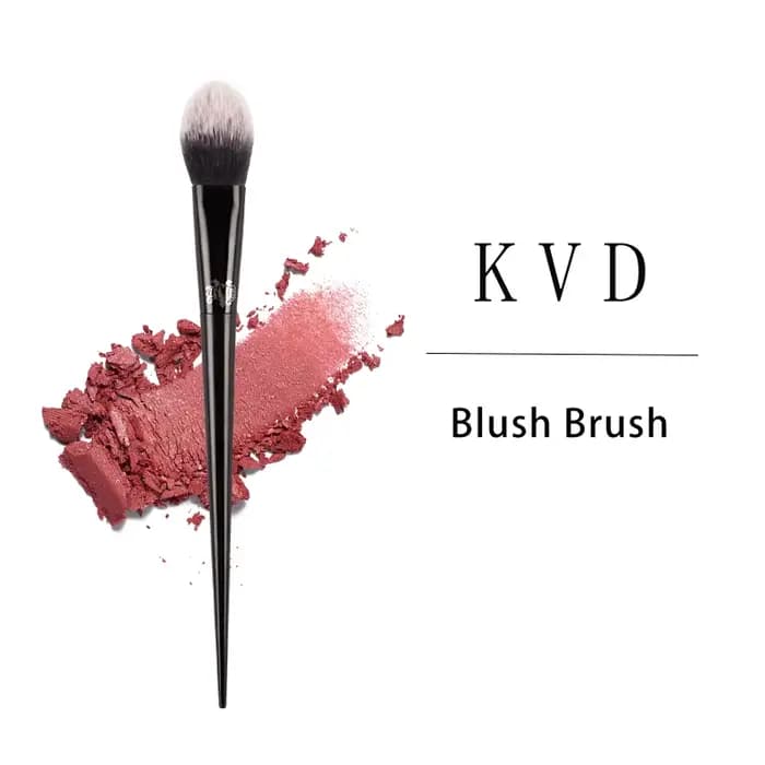 Kat Von D-pinceau de maquillage 25 pinceau à Blush cheveux en fibres douces élégant manche noir pinceaux