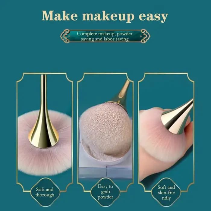 1 pièces pinceau de maquillage en éventail doré Rose