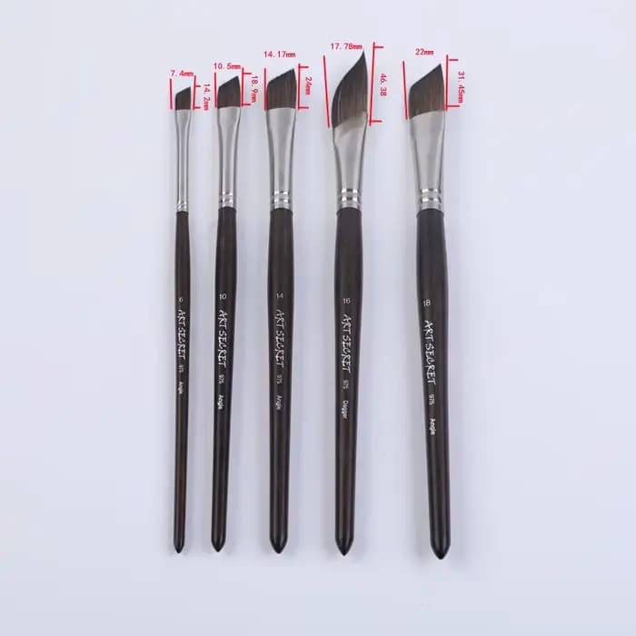 Artsecret 975 ANGLE acrylique aquarelle peinture brosse écureuil cheveux mélange carbonisé bambou tige papeterie dessiner Art-outil fournitures