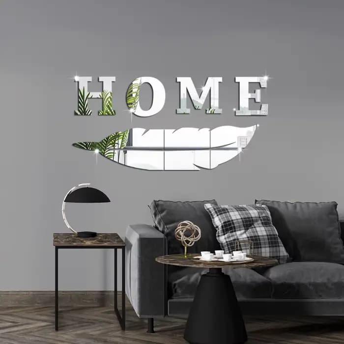 Miroir à plumes avec lettres anglaises 3D