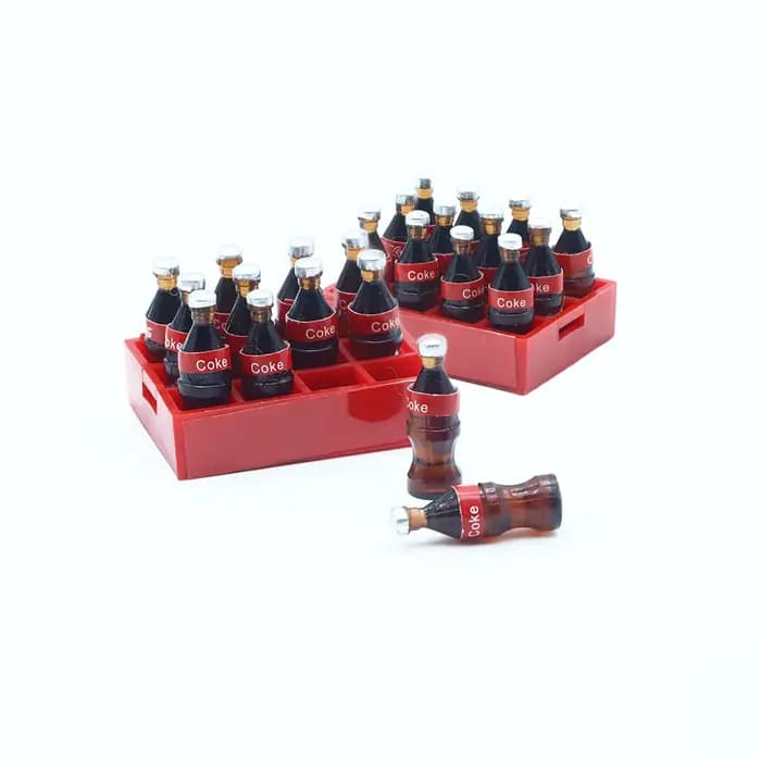Mini bouteilles de Cola miniatures pour maison de poupée, plateau de boissons, boîte de rangement, Kits de modèles de cuisine, scène de jeu alimentaire, accessoire de décoration, 13 pièces/ensemble