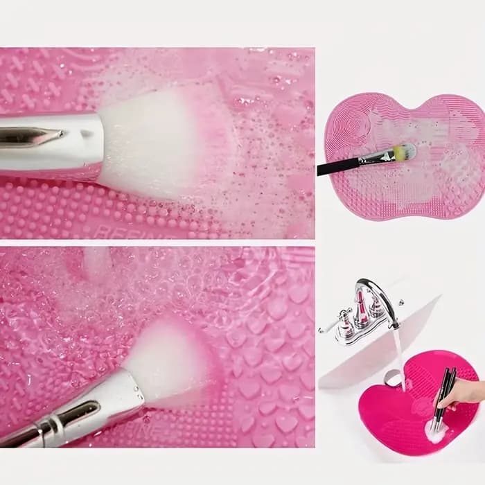 Tampon de nettoyage de brosse de maquillage en forme de pomme en Silicone