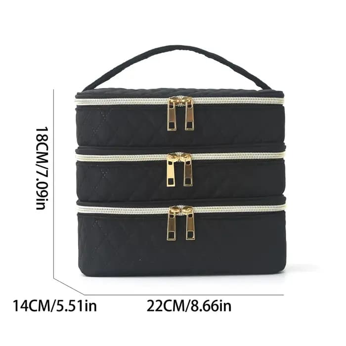 Trousse de maquillage à trois couches de luxe