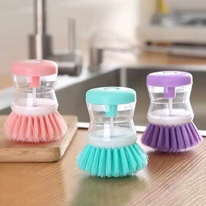 Brosse de nettoyage de cuisine portable avec poignée ergonomique - Poils de récurage doux, adaptée aux vaisselles, aux casseroles et à une utilisation en extérieur