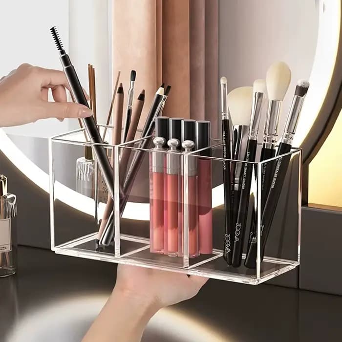 Organisateur de pinceaux de maquillage Transparent