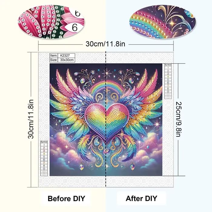 Kit de peinture artistique diamant en forme d'arc-en-ciel pour débutant adulte, Kit de points de diamant en cristal pour cadeau de décoration murale de maison