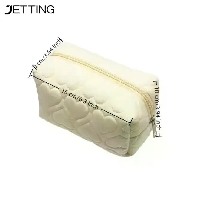 Sac de maquillage en peluche à motif d'amour pour femmes