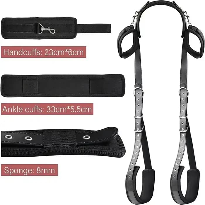 Menottes sexuelles BDSM, contraintes, jambes ouvertes, chevilles, harnais de Bondage SM, sangles de bandage de lit, jouet sexuel d'esclave, Kits d'accessoires érotiques