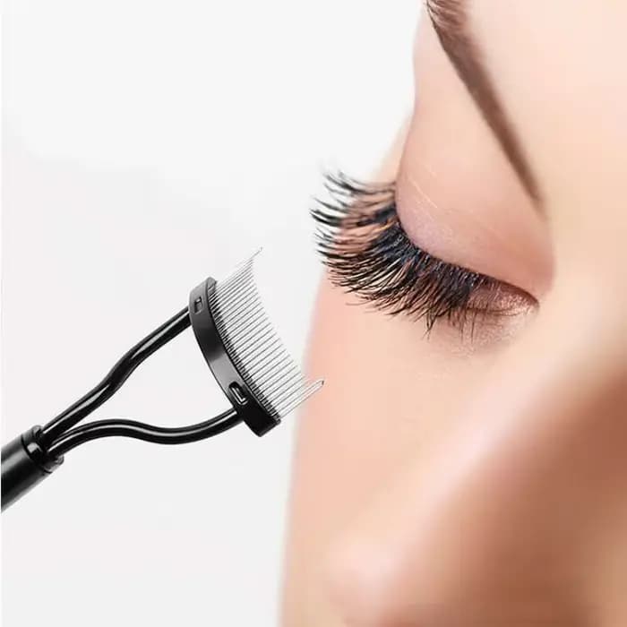 Séparateur de cils dents métalliques recourbe-cils droit maquillage de beauté brosse