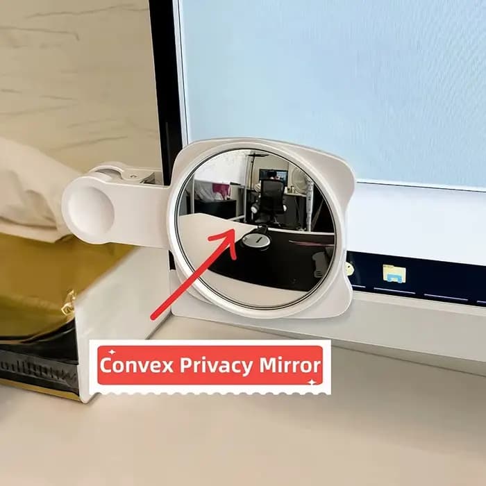 Miroir de confidentialité convexe à clipser, rétroviseur grand angle pour selfies sur téléphone et surveillance anti-espionnage au bureau, miroir pour caméra de smartphone