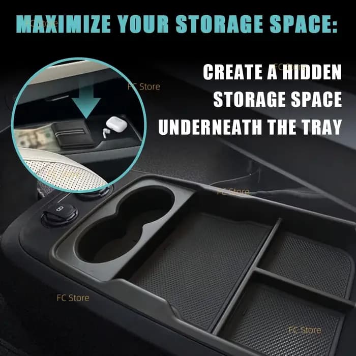 Pour 2025 2022-2024 Kia EV6 Console centrale inférieure organisateur boîte accessoires plateau intérieur accessoires boîte de rangement