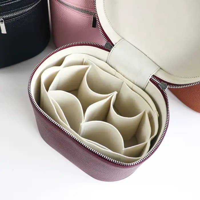 Boîte à cosmétiques en cuir PU de grande capacité