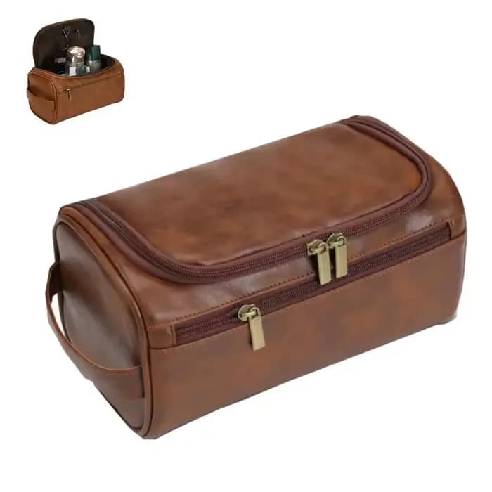 Trousse de toilette en cuir PU pour hommes et femmes