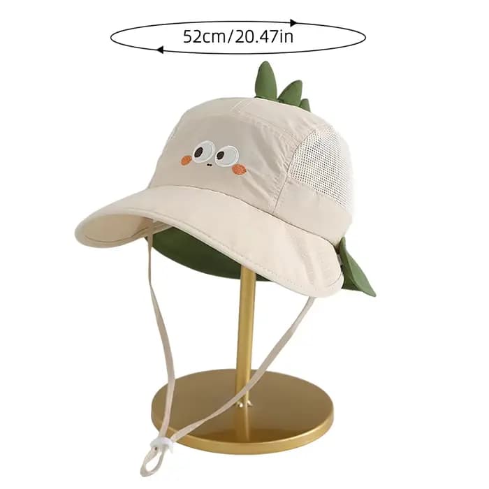 Chapeau de plage pour bébé avec visière solaire, motif dessin animé, oreilles d'ours et de lapin, pour garçons et filles, casquette d'été respirante en maille, style Panama