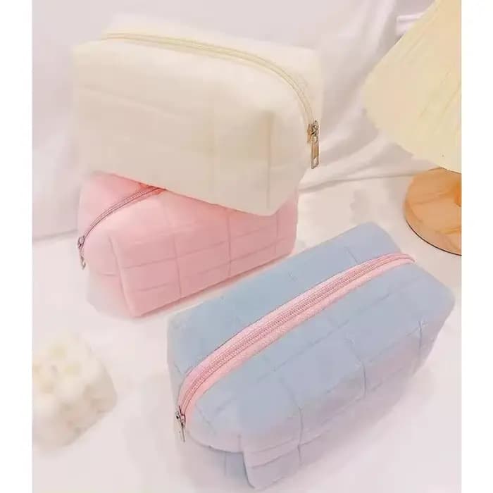 Sac de rangement de cosmétiques en fourrure solide