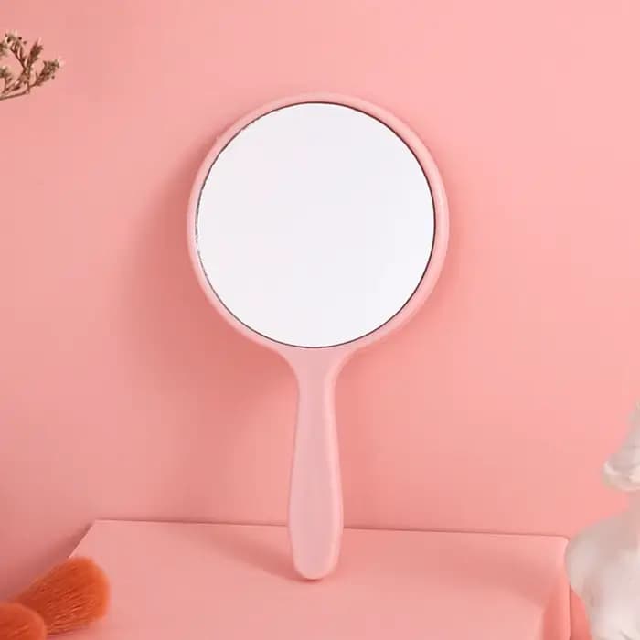 Petit miroir de maquillage portable anti-chute avec poignée
