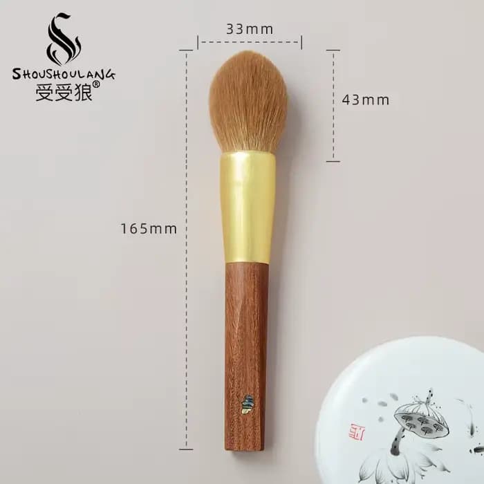 Pinceau de maquillage haut de gamme K53 fait main, poils de chèvre Saibikoho doux, pinceau à poudre conique Shoushoulang, manche en bois de rose
