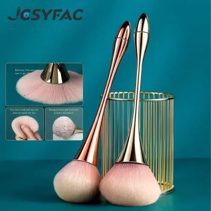 1 pièces pinceau de maquillage en éventail doré Rose