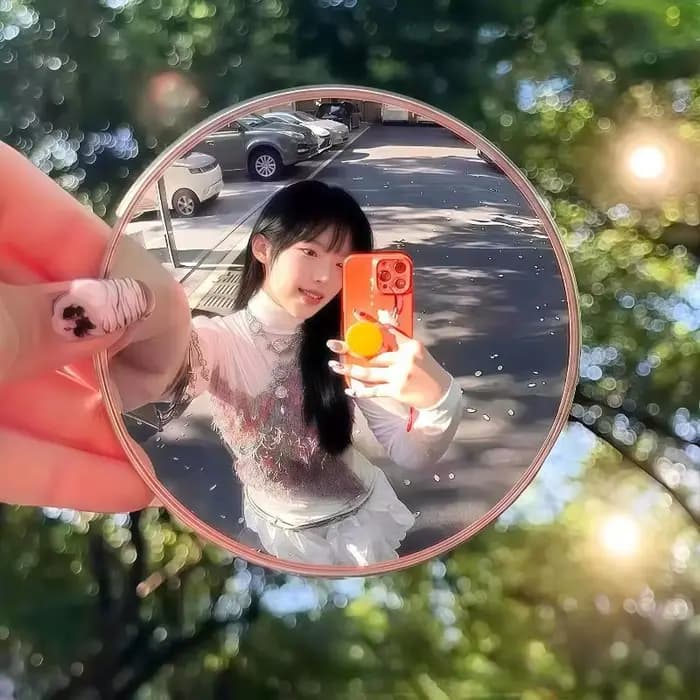 Miroir convexe rond, accessoires photo pour selfie