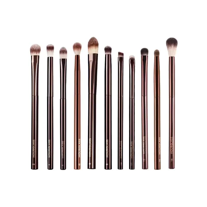 Pinceaux de maquillage en poudre sablier, 1 pièce, pour fond de teint, fard à joues, manche en métal, correcteur, bronzant, haut de gamme, avec boîte