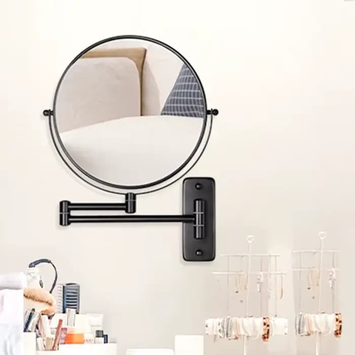Miroir de salle de bain mural noir de 9 pouces