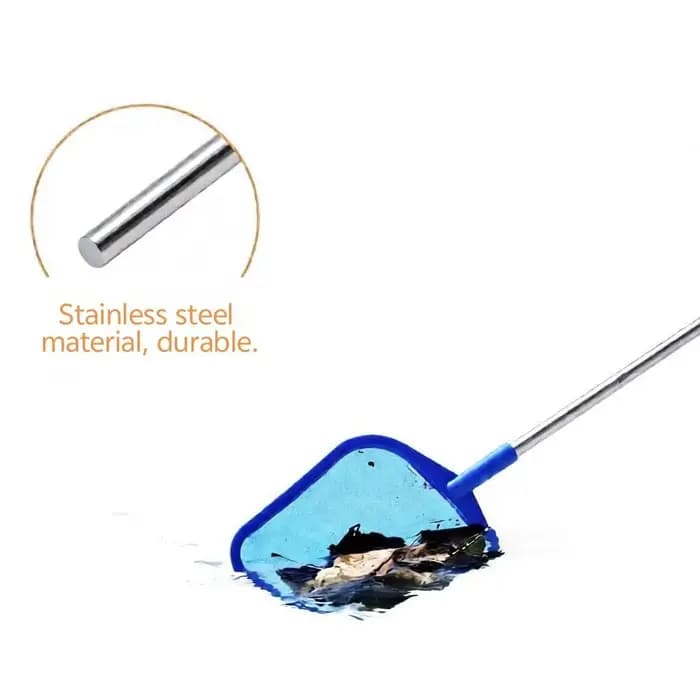 Épuisette de piscine durable avec cadre en plastique robuste et manche en aluminium léger – Accessoires de nettoyage de piscine