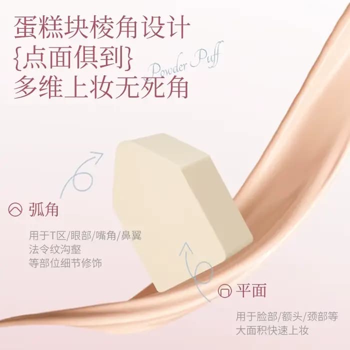Lishu Mousse gâteau 6 pièces éponge fond de teint bouffée de maquillage cosmétique poudre
