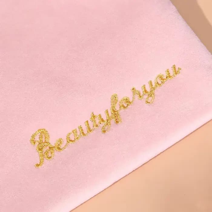 Trousse de maquillage en velours avec fermeture éclair pour femme