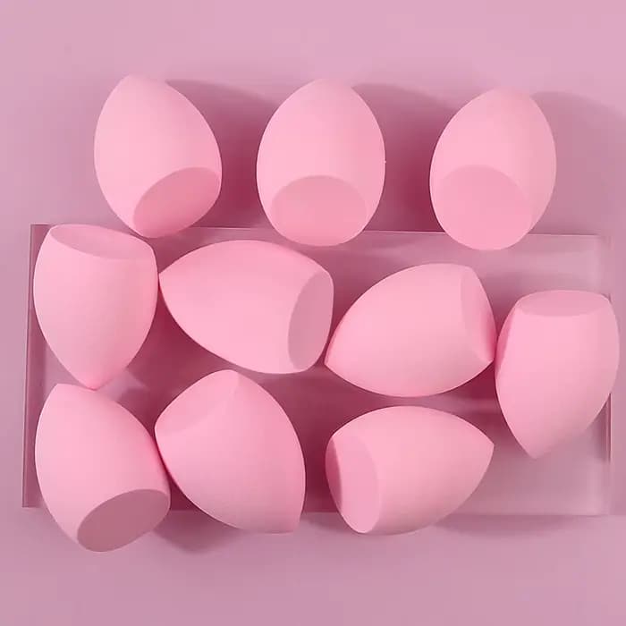 10 éponges de maquillage roses super douces à découpe diagonale