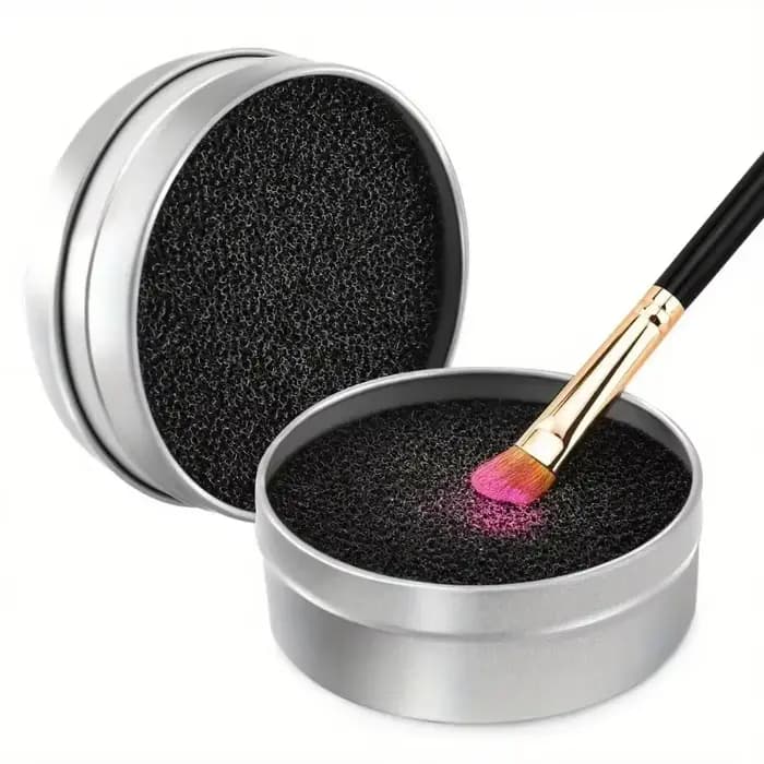 Éponge de nettoyage pour pinceaux de maquillage facile à nettoyer - outil de décoloration rapide
