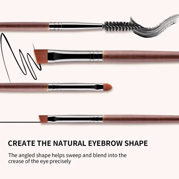 24 pinceaux de maquillage avec poignées en bois ensemble