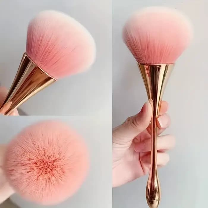 Pinceau de maquillage en éventail doré Rose